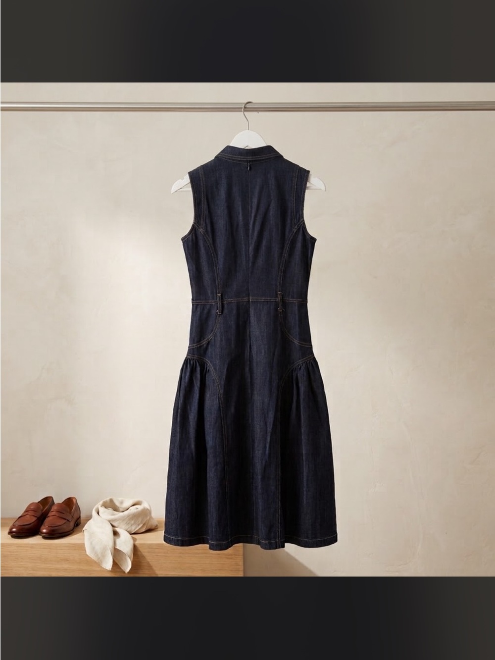 Fabrique Anais Denim Sleeveless Midi dress - Picture 3 of 4
